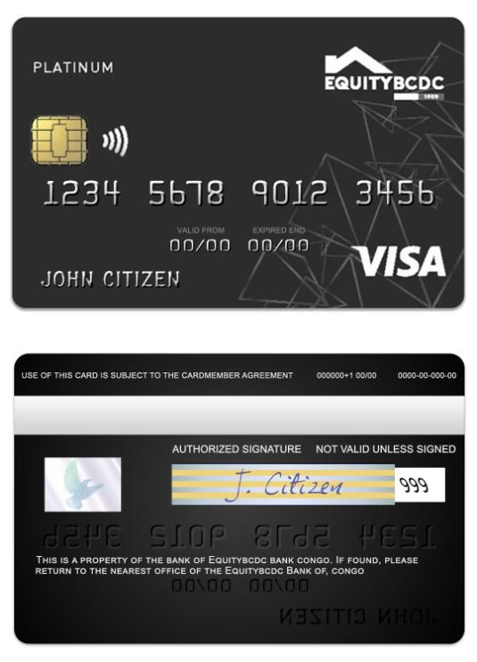 Congo EquityBCDC bank Visa Debit Platinum card